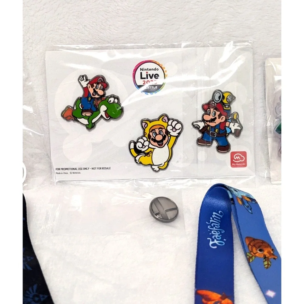 PAX West - Nintendo Live Game Dev Swag Lot - Mario Pins Smash Bros Zelda FFXIV